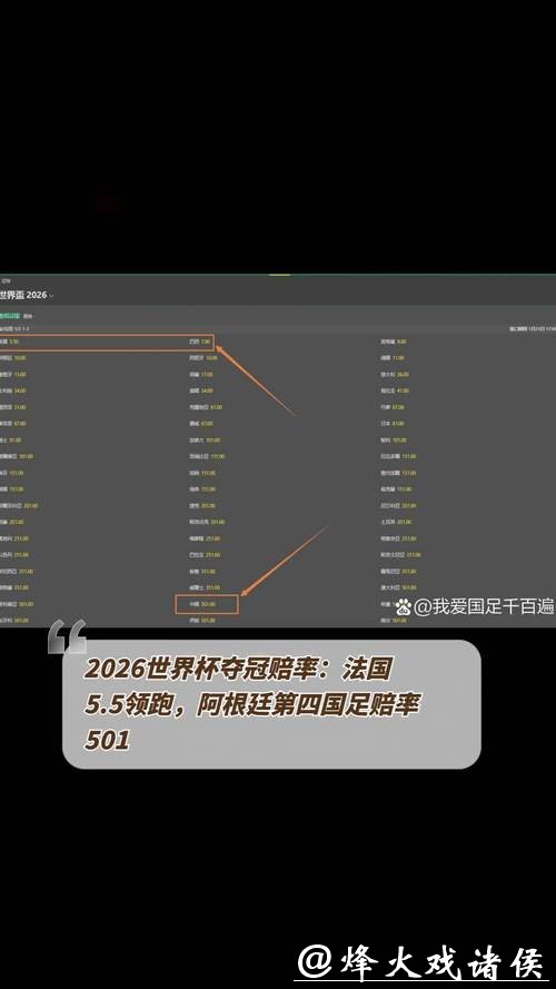 2026世界杯下注：分析各大球队的赔率